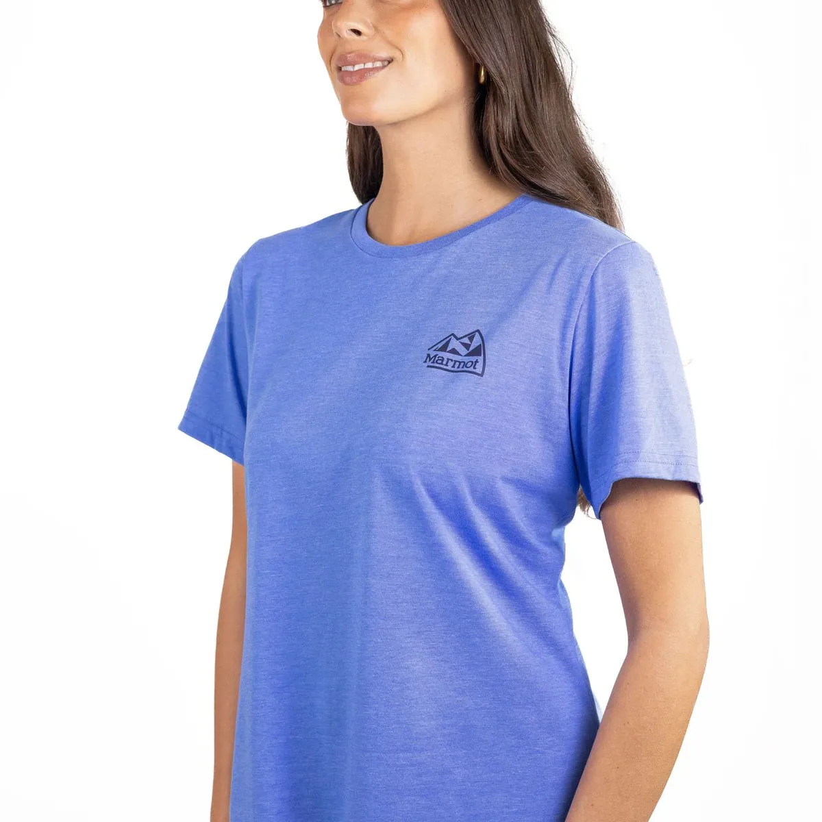 MARMOT - Polera Mujer Retro Logo Tee Azul Marmot