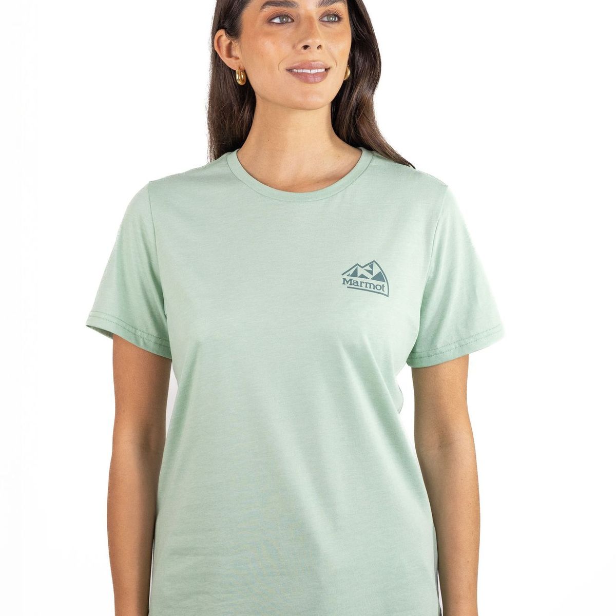 MARMOT - Polera Mujer Retro Logo Tee Verde Marmot