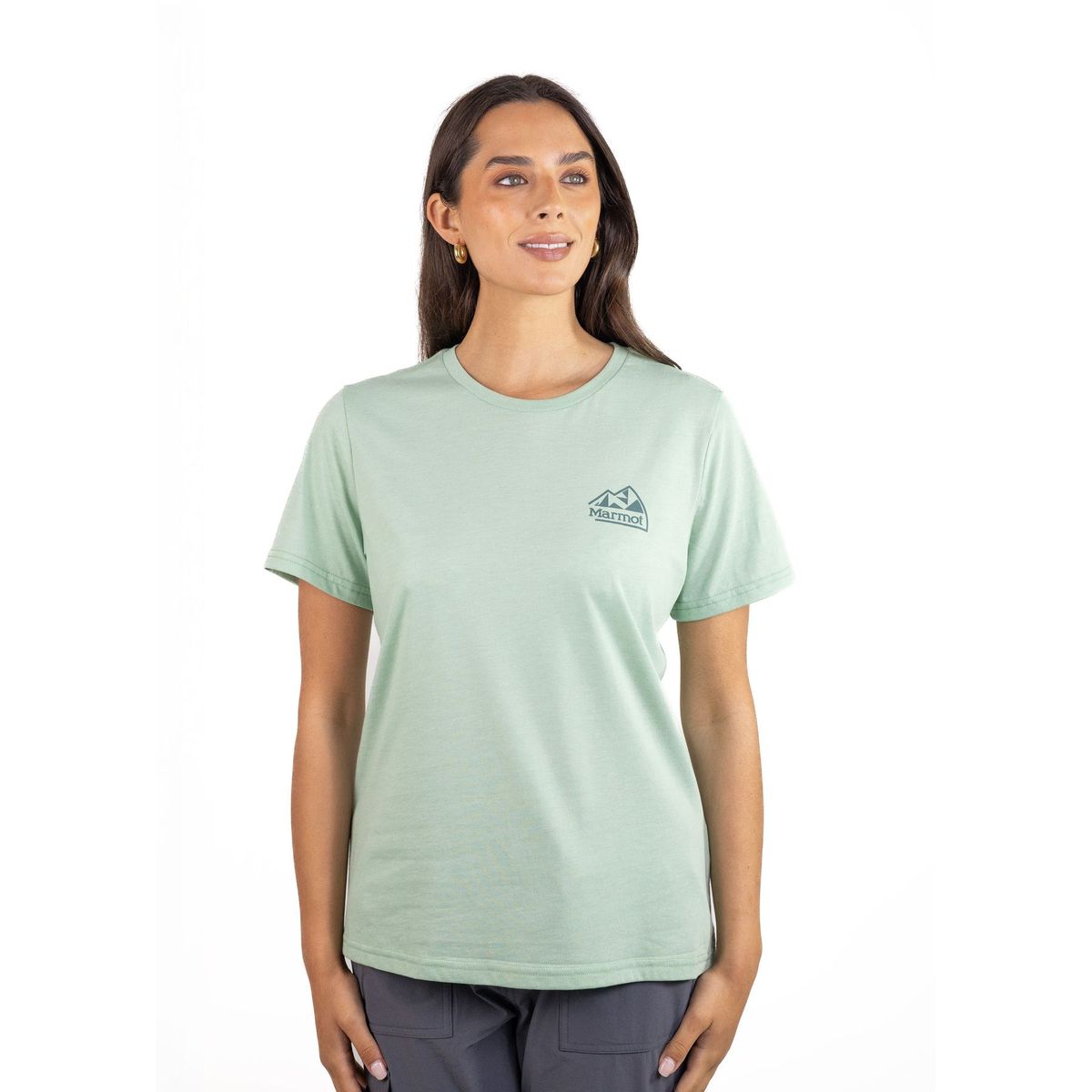 MARMOT - Polera Mujer Retro Logo Tee Verde Marmot