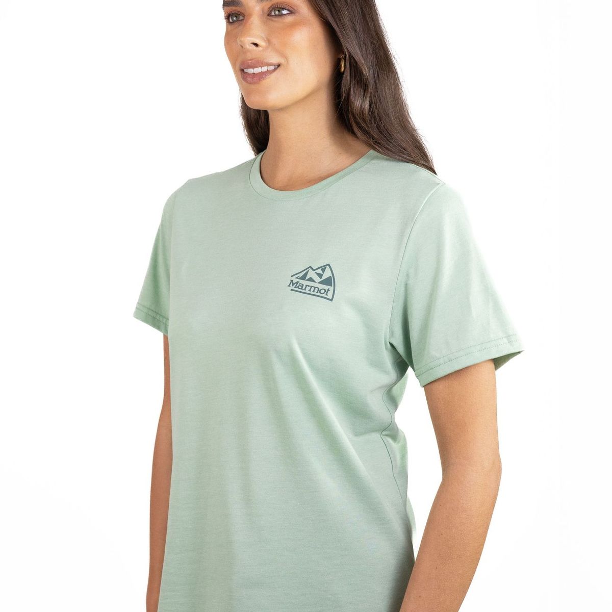 MARMOT - Polera Mujer Retro Logo Tee Verde Marmot