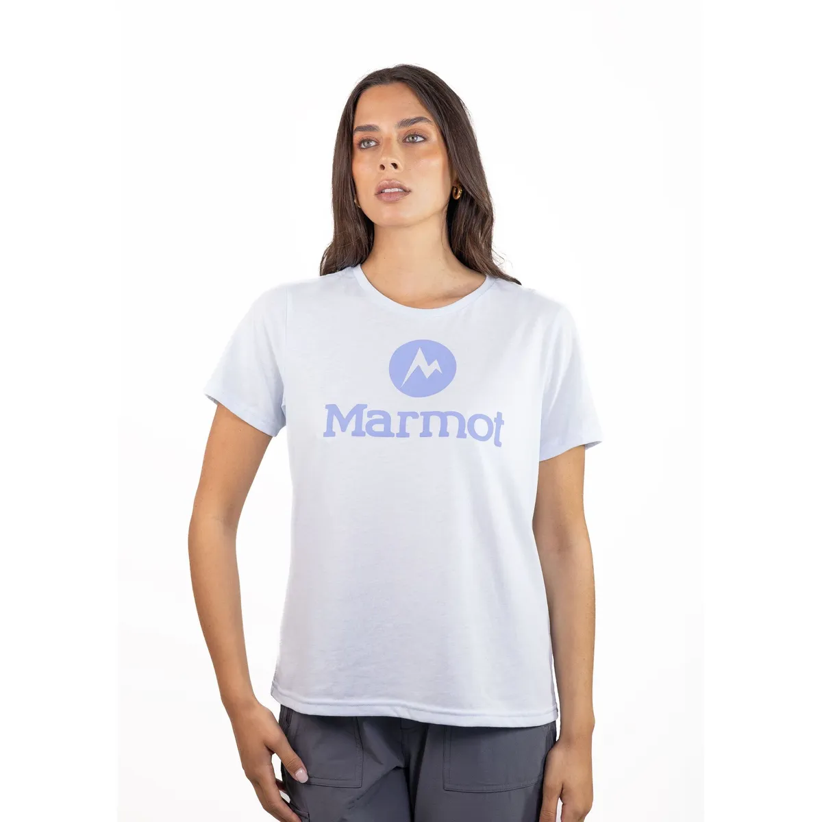 MARMOT - Polera Mujer Marmot Circle Logo Tee Blanco