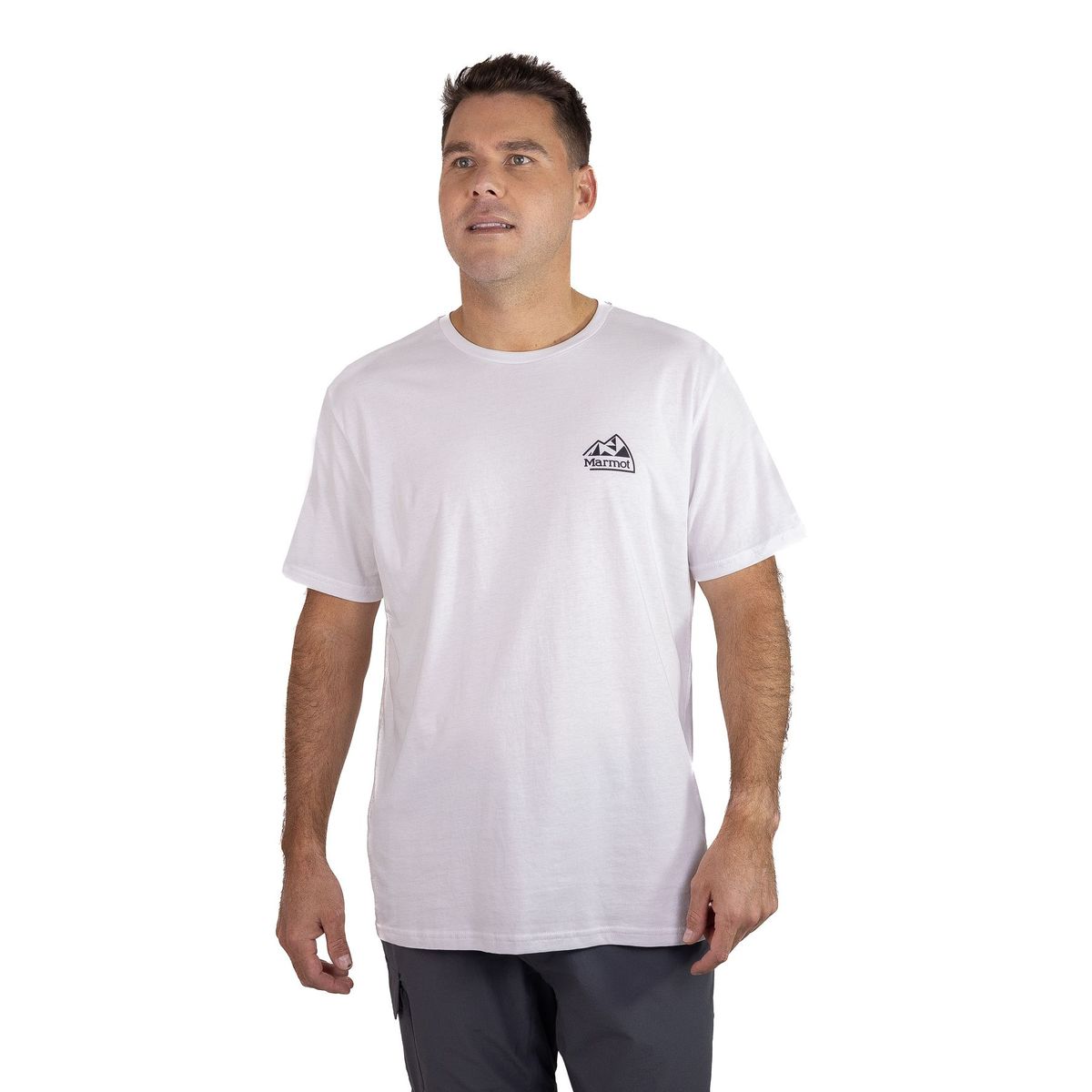 MARMOT - Polera Hombre Retro Logo Tee Blanco Marmot