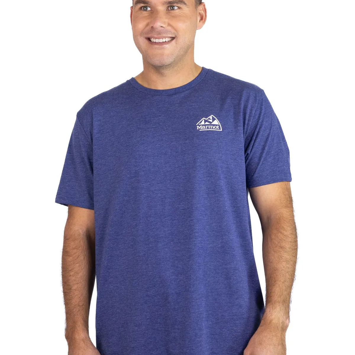 MARMOT - Polera Hombre Marmot Retro Logo Tee Azul