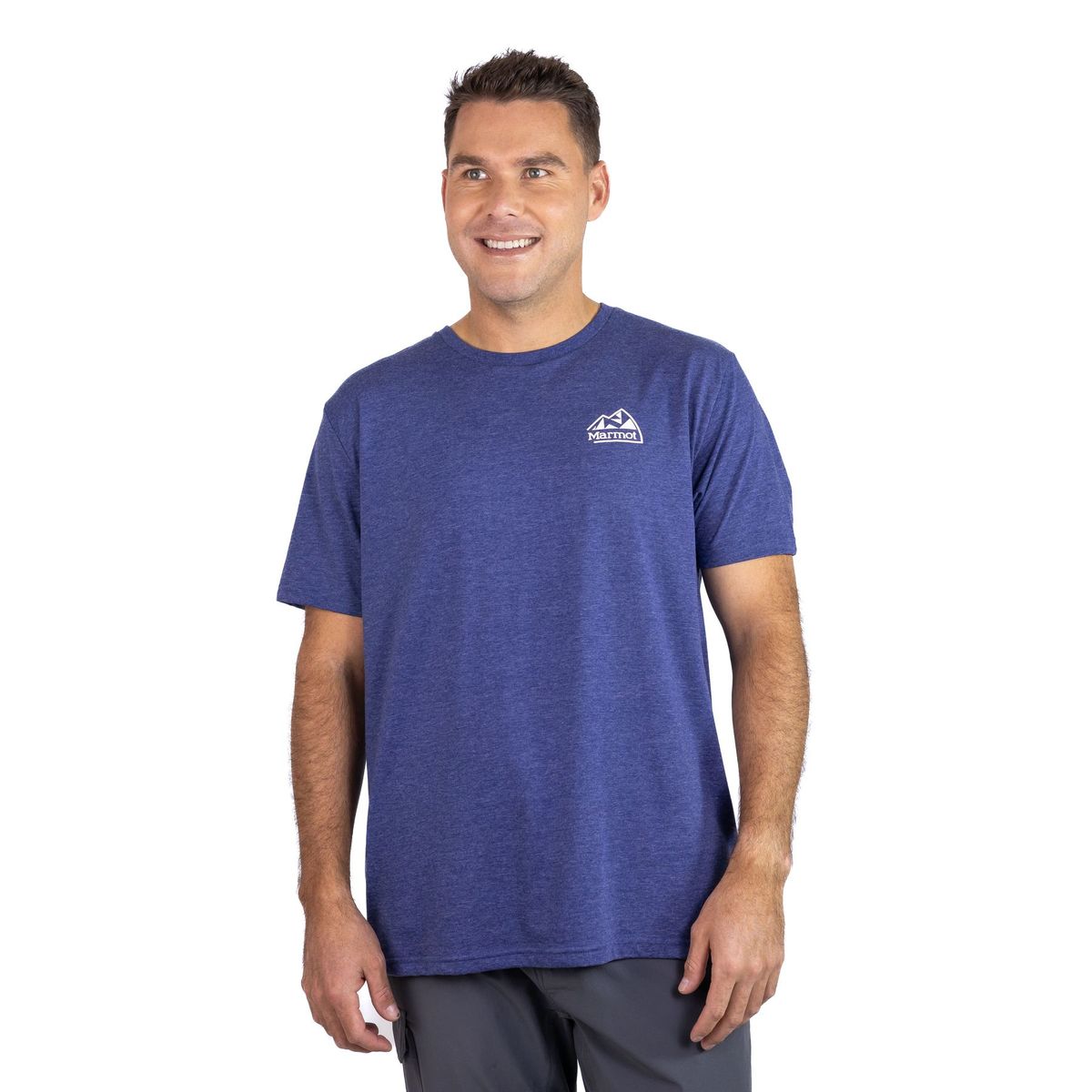 MARMOT - Polera Hombre Marmot Retro Logo Tee Azul