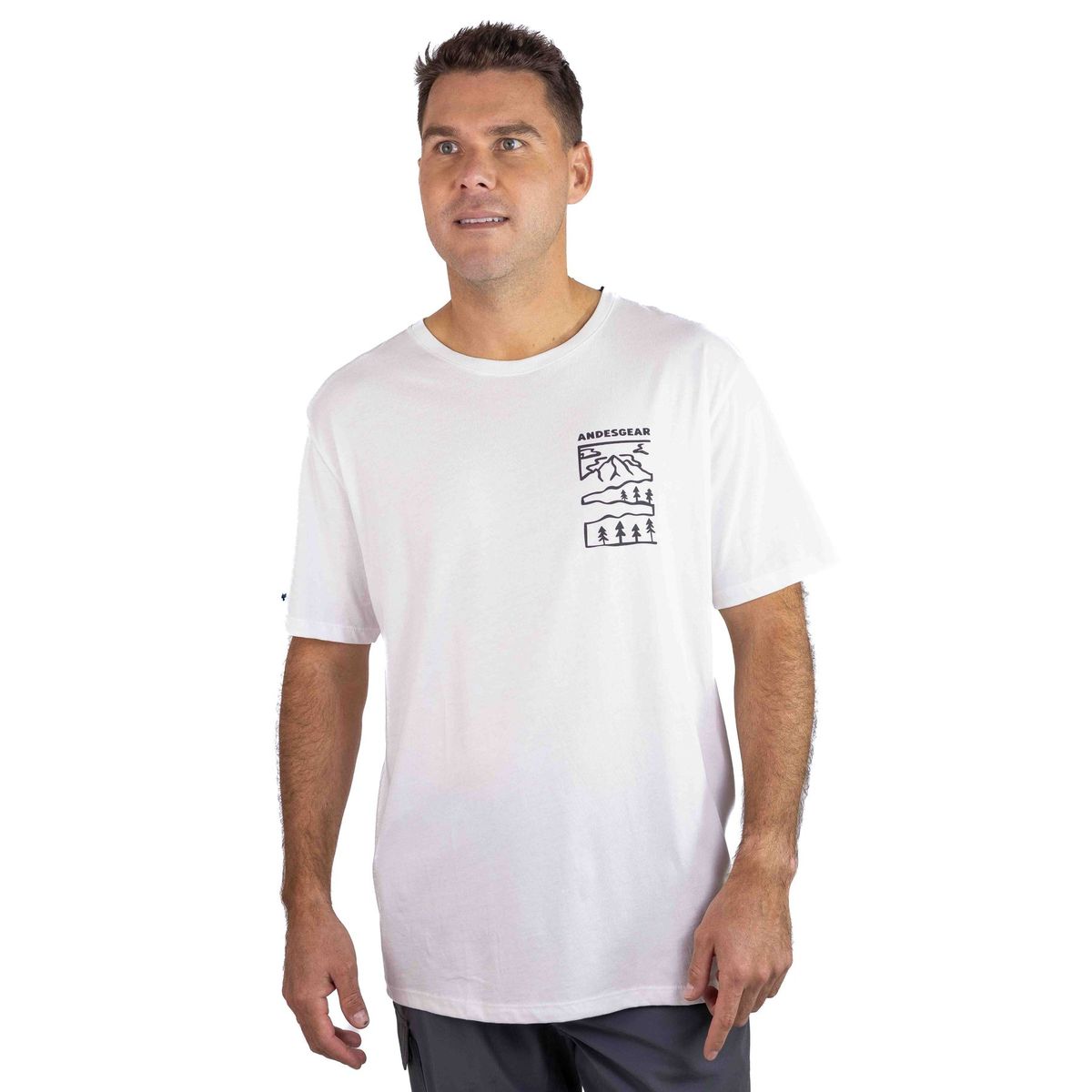 ANDESGEAR - Polera Hombre Paisaje Blanco Andesgear
