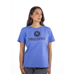 MARMOT - Polera Mujer Circle Logo Tee Azul