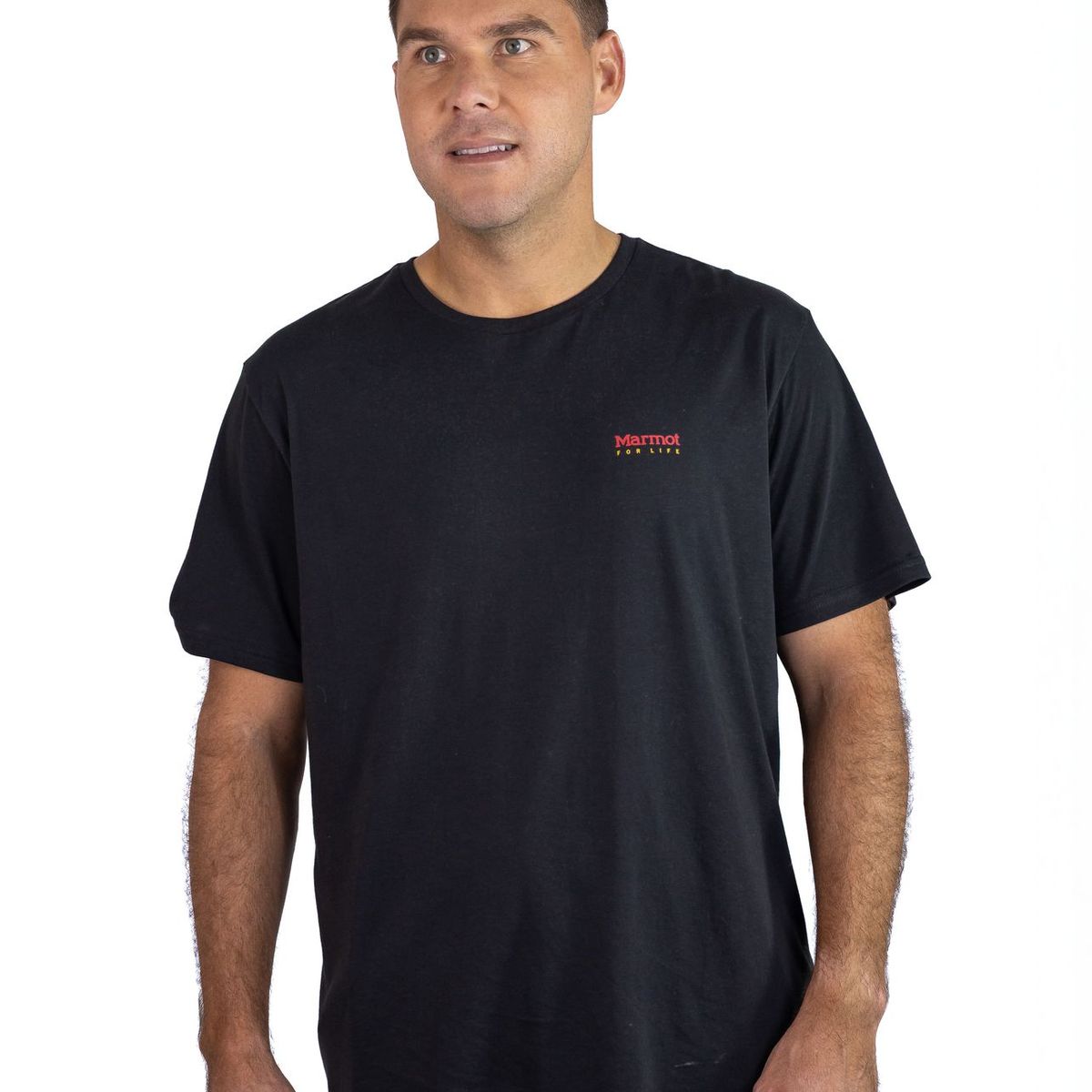 MARMOT - Polera Hombre For Life Chest Logo Tee Negro Marmot
