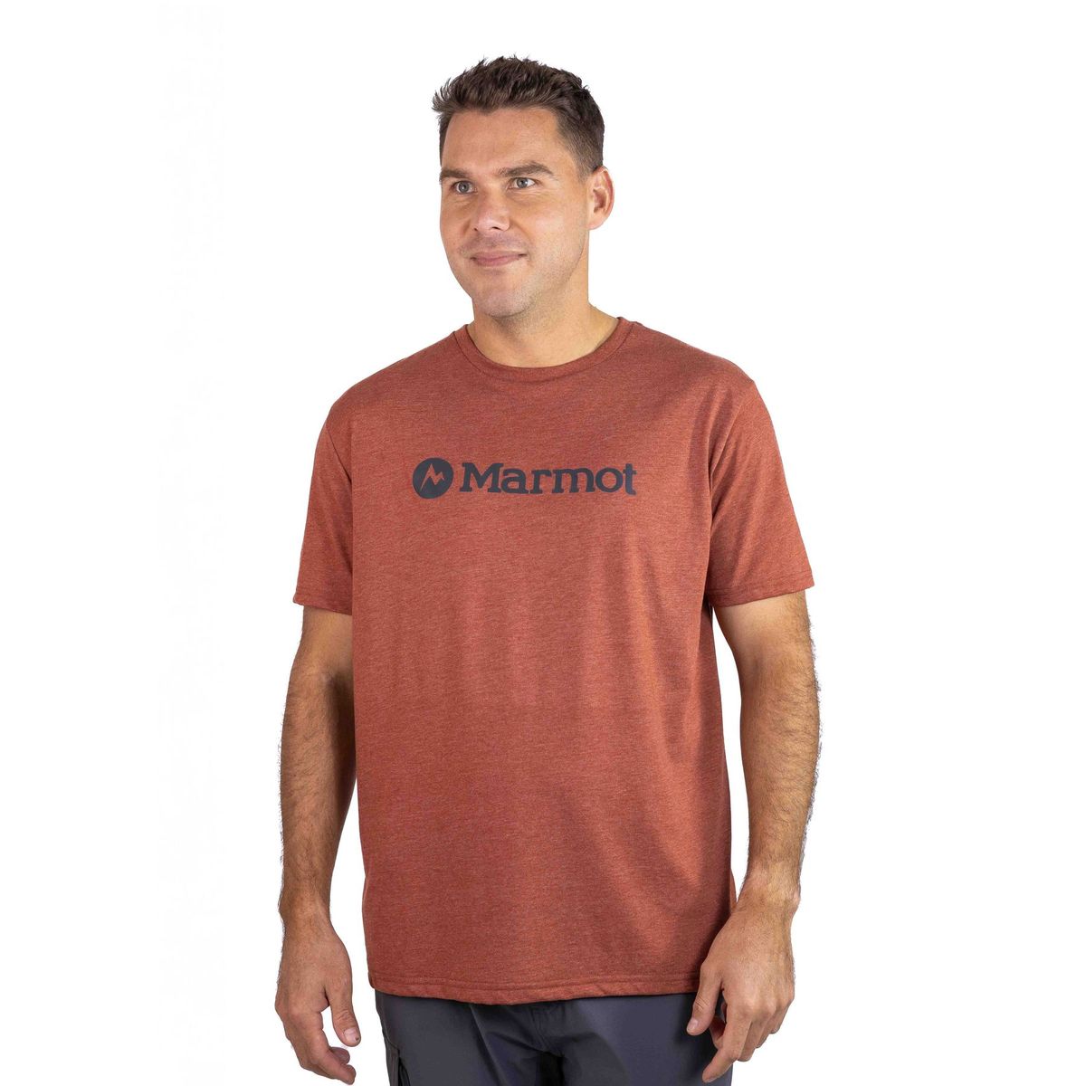 MARMOT - Polera Hombre Logo Tee Naranjo Marmot