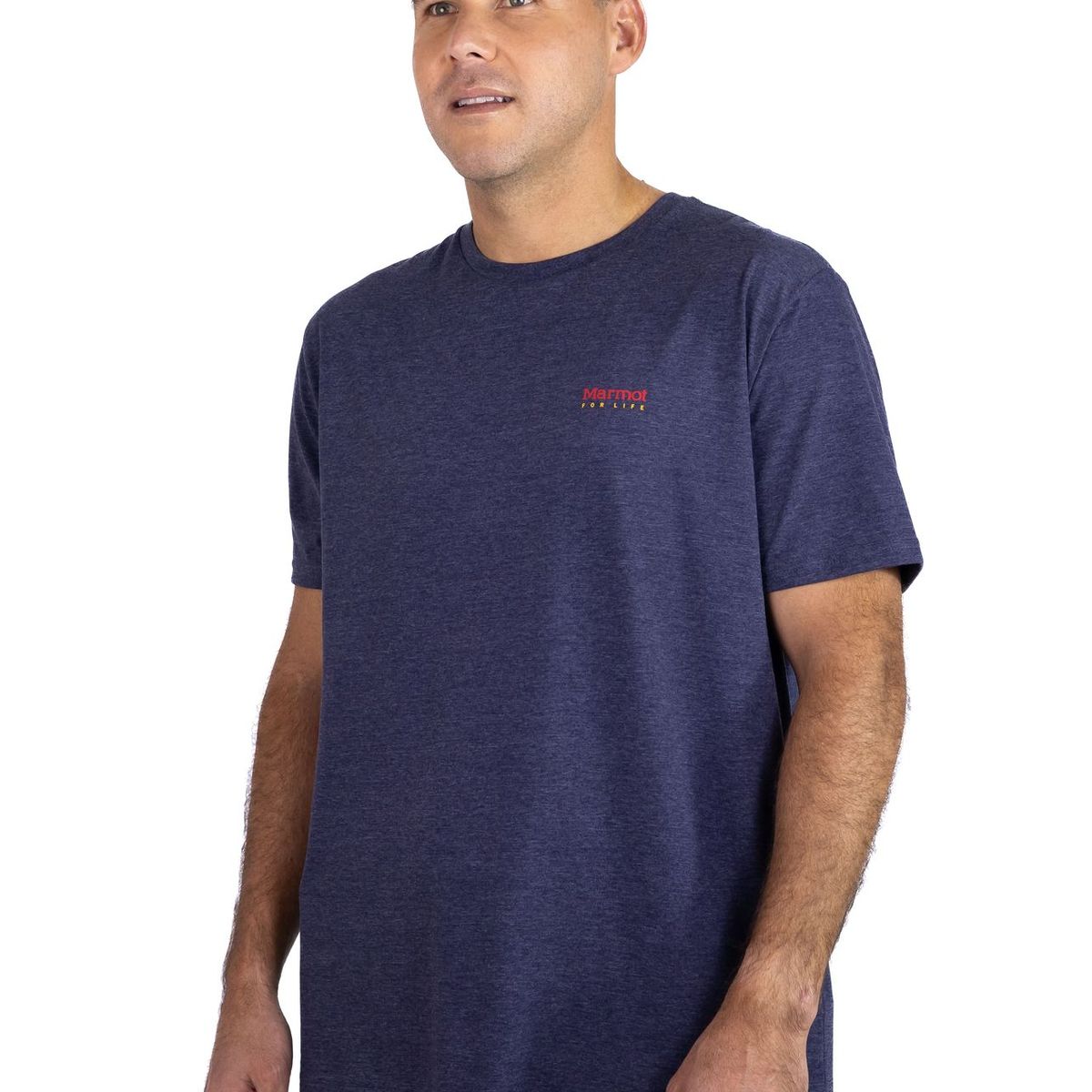 MARMOT - Polera Hombre Marmot For Life Chest Logo Tee Azul