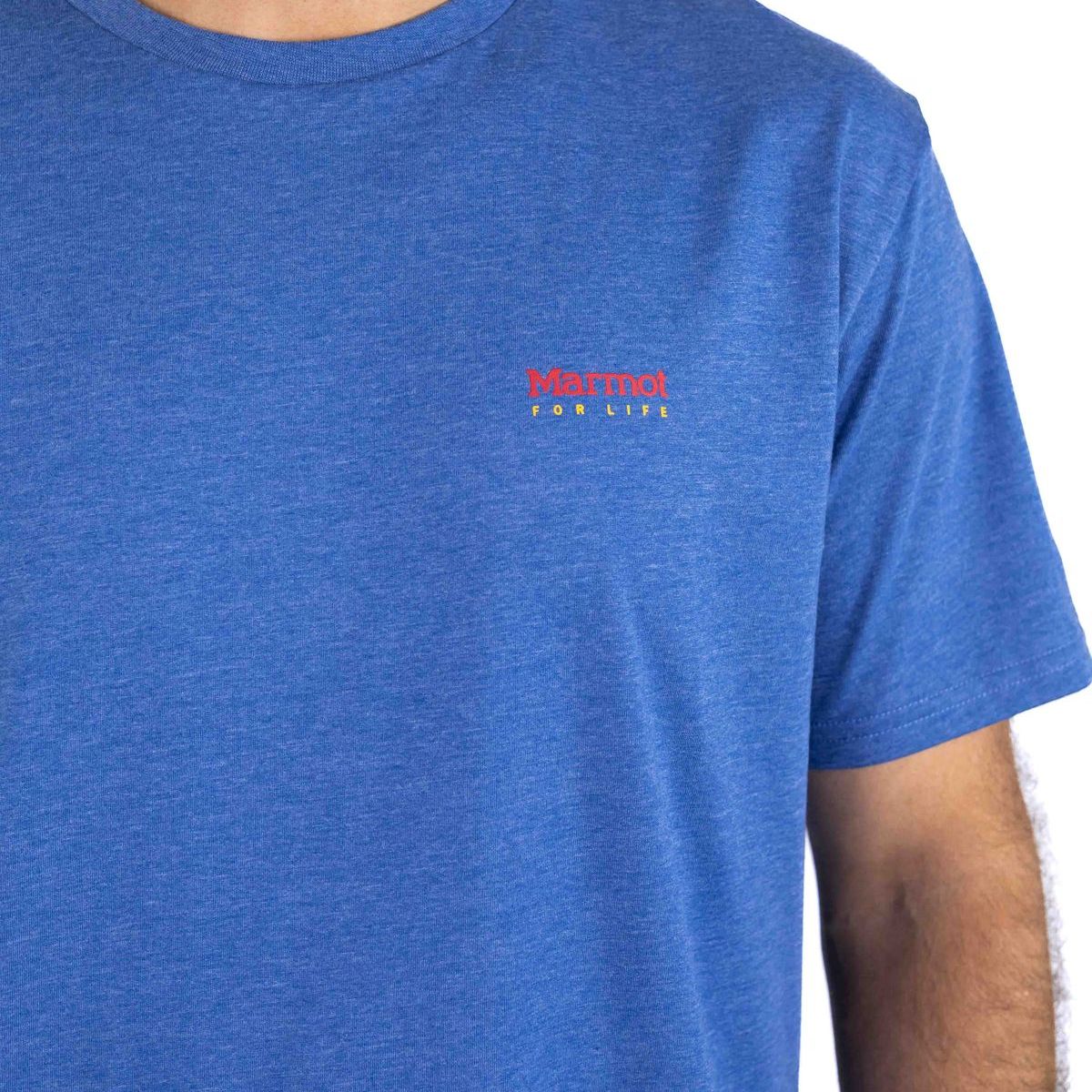 MARMOT - Polera Hombre Marmot For Life Chest Logo Tee Azul