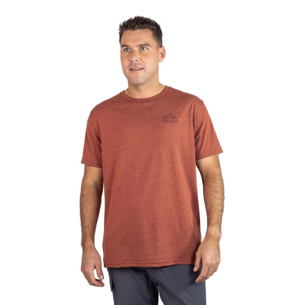 MARMOT - Polera Hombre Retro Logo Tee Naranjo Marmot