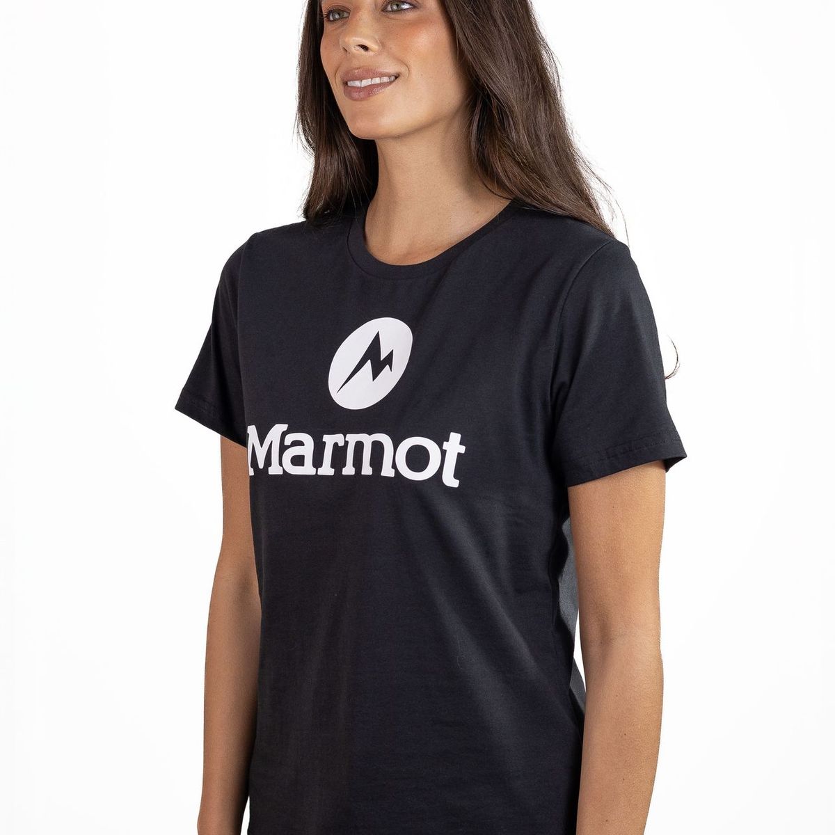 MARMOT - Polera Mujer Marmot Circle Logo Tee Negro