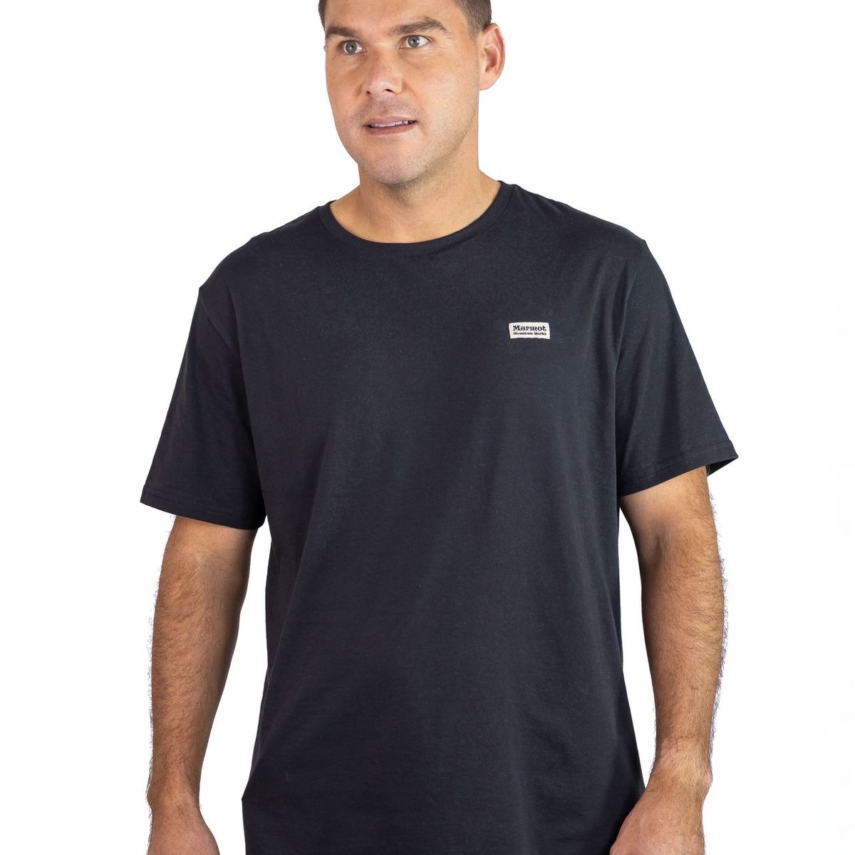 MARMOT - Polera Hombre Chest Vintage Label Tee Negro Marmot