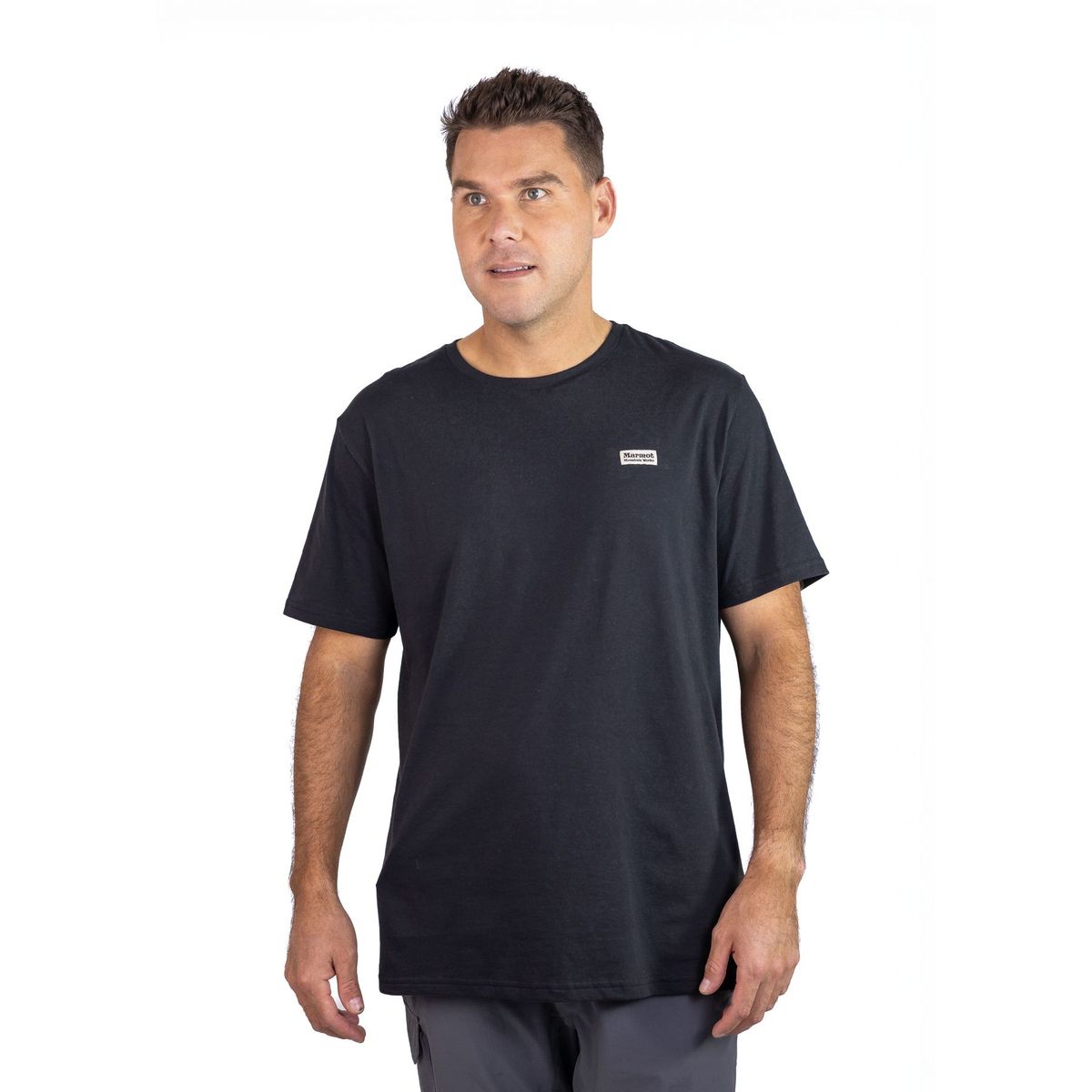 MARMOT - Polera Hombre Chest Vintage Label Tee Negro Marmot