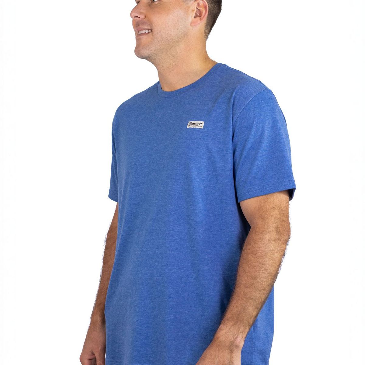 MARMOT - Polera Hombre Marmot Chest Vintage Label Azul V25