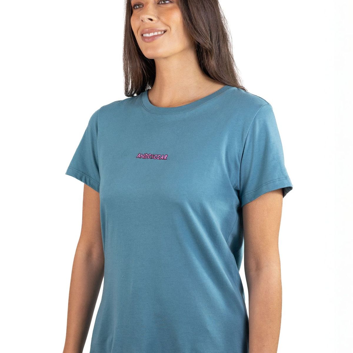 ANDESGEAR - Polera Mujer Logo Azul Andesgear