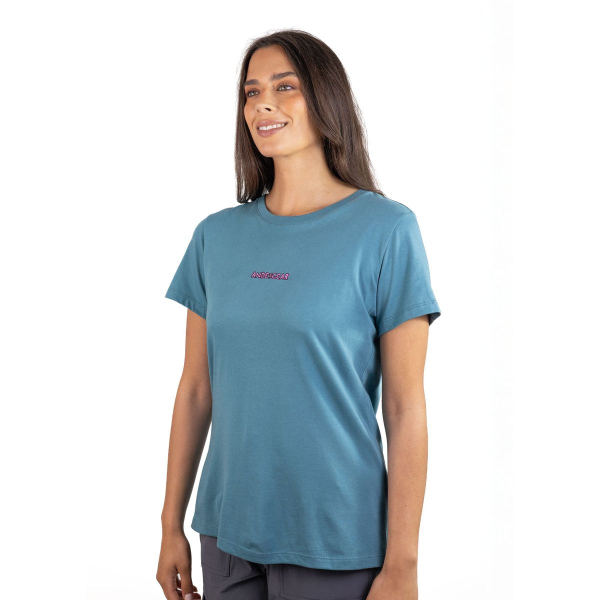 ANDESGEAR - Polera Mujer Logo Azul Andesgear