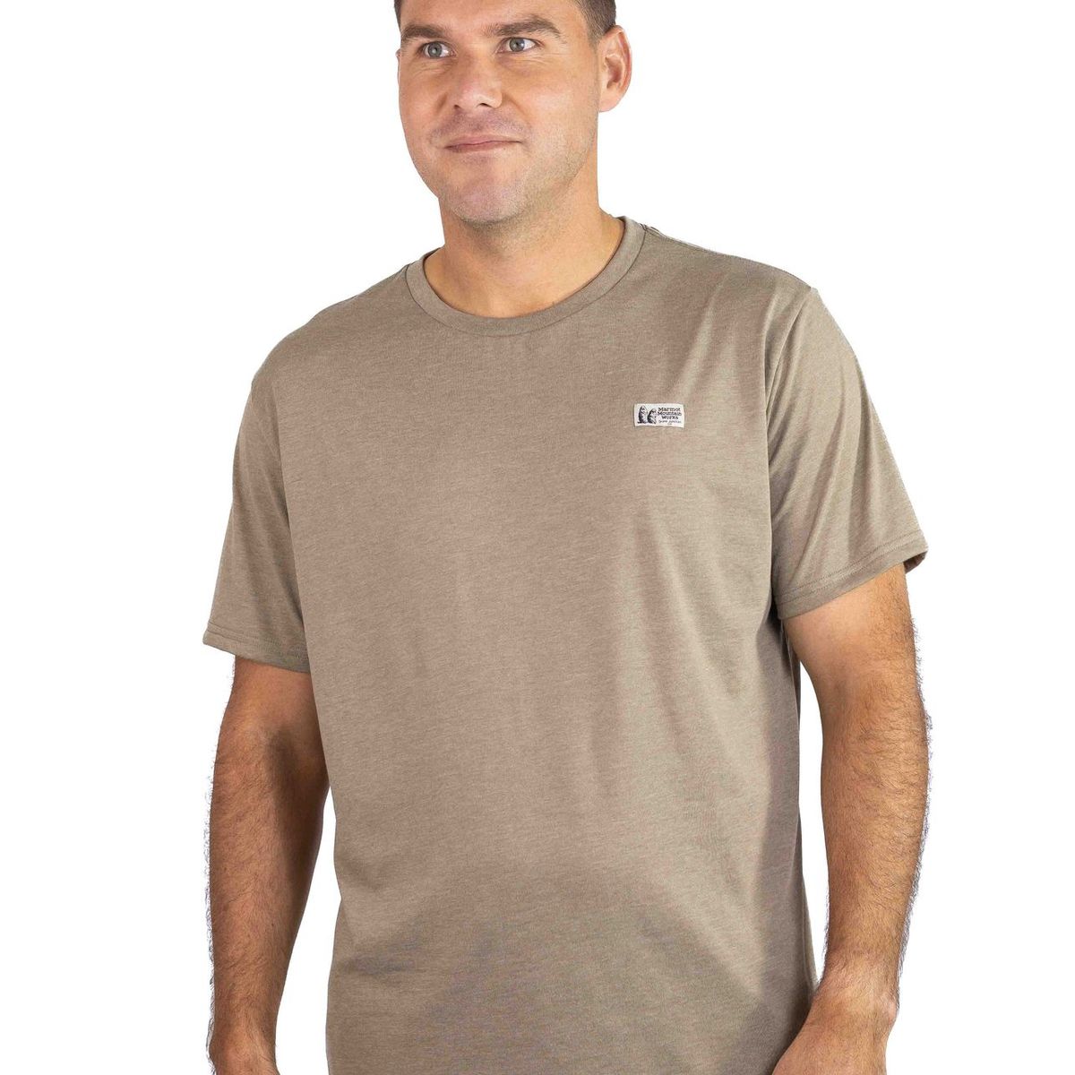 MARMOT - Polera Hombre Marmot Chest Label Tee Café