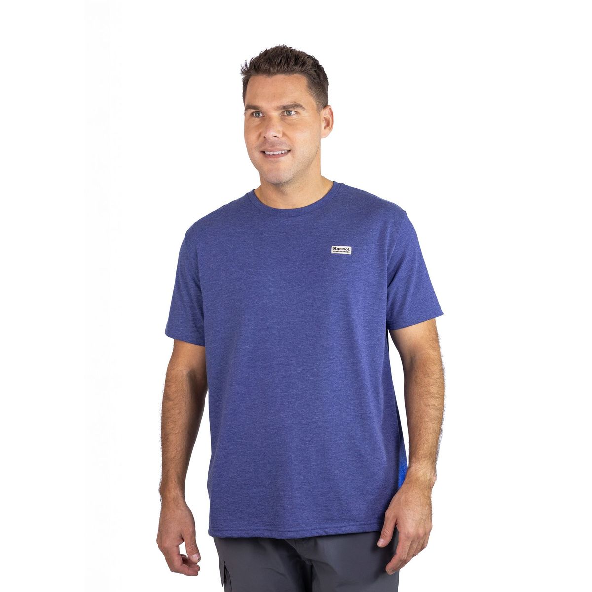 MARMOT - Polera Hombre Chest Vintage Label Tee Azul Marmot
