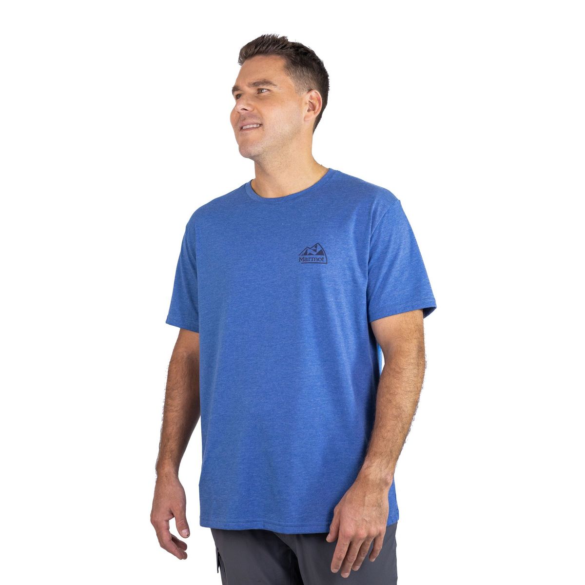 MARMOT - Polera Hombre Marmot Retro Logo Tee Azul V25