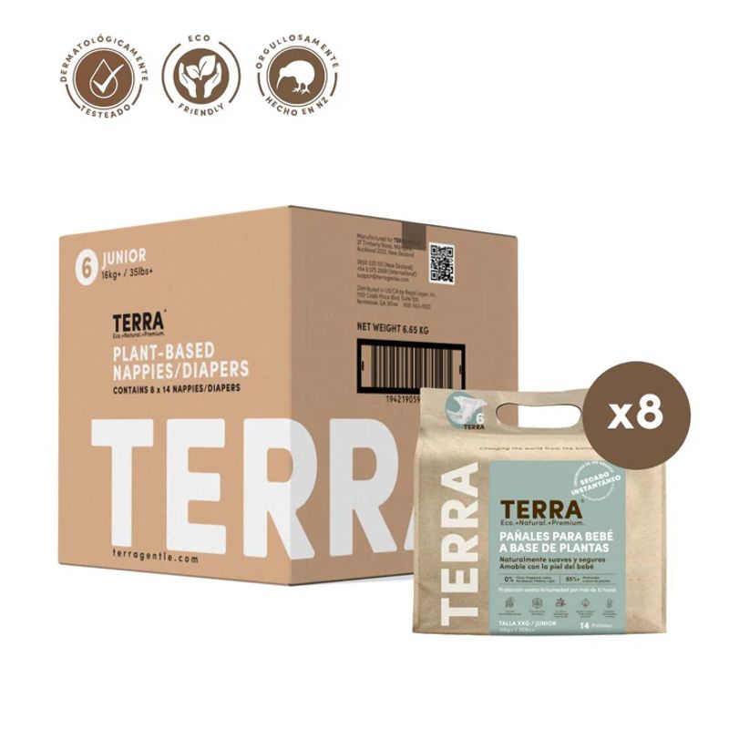 TERRA - Pañales Terra Biodegradables Caja Talla XXG 112 uns