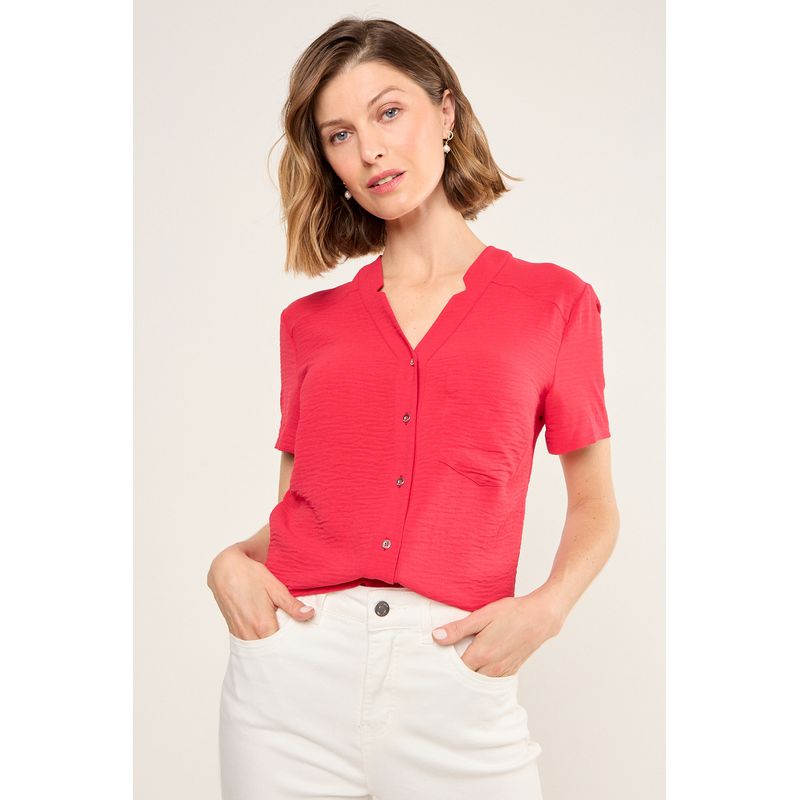 MA GRIFFE - Blusa Lisa Mujer Rojo Magriffe