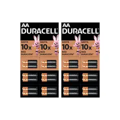 DURACELL - Pila Aa tira De 24 Pilas Doble A Dura Más