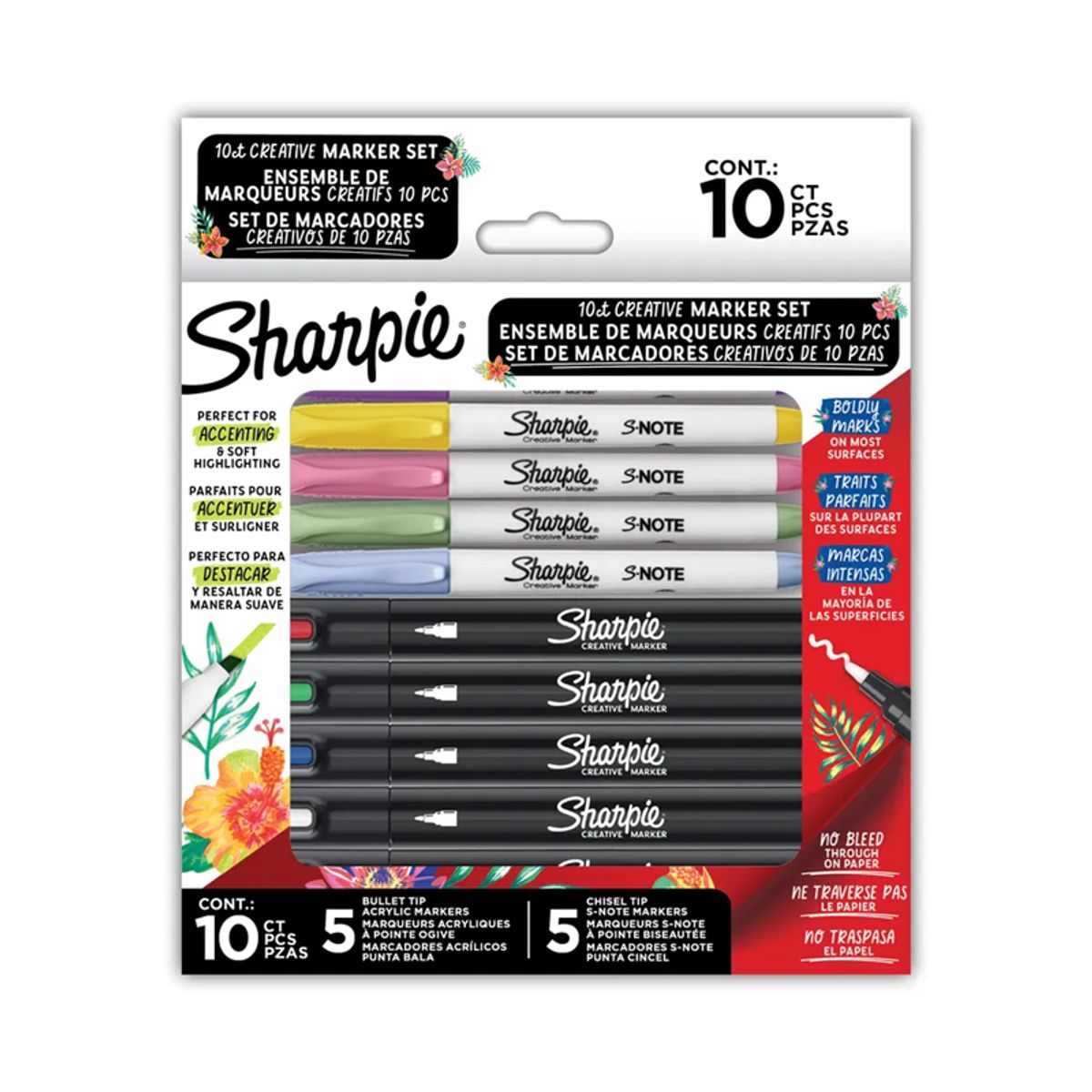 SHARPIE - Pack 10 Sharpie Holiday Marcador Y Destacador Acrílico