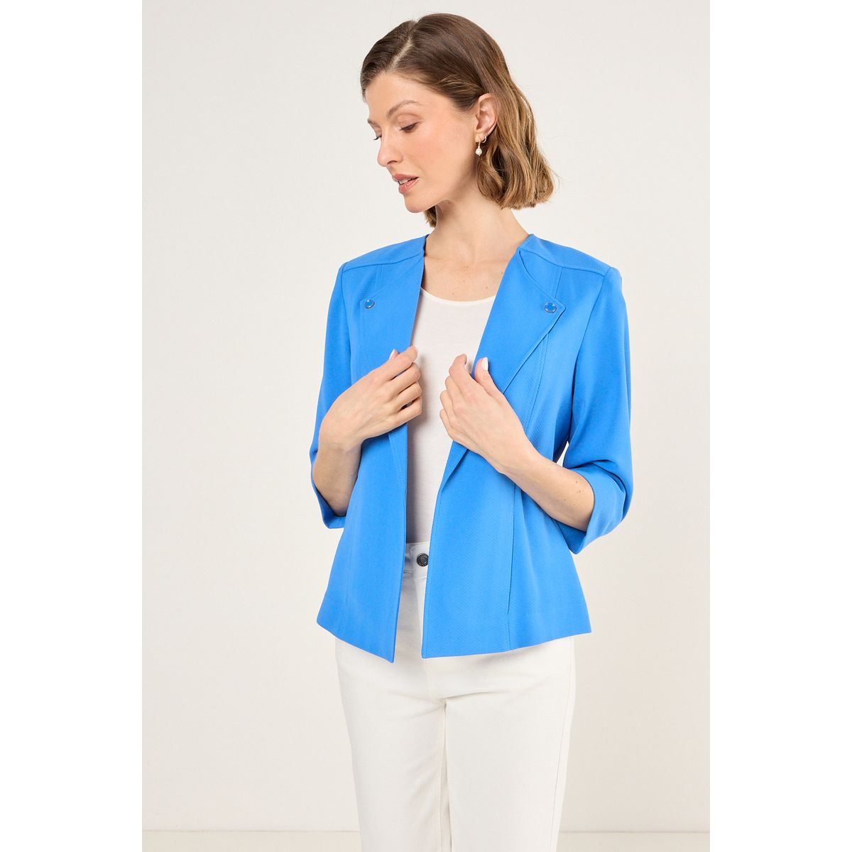 MA GRIFFE - Blazer Liso Mujer Azul Magriffe