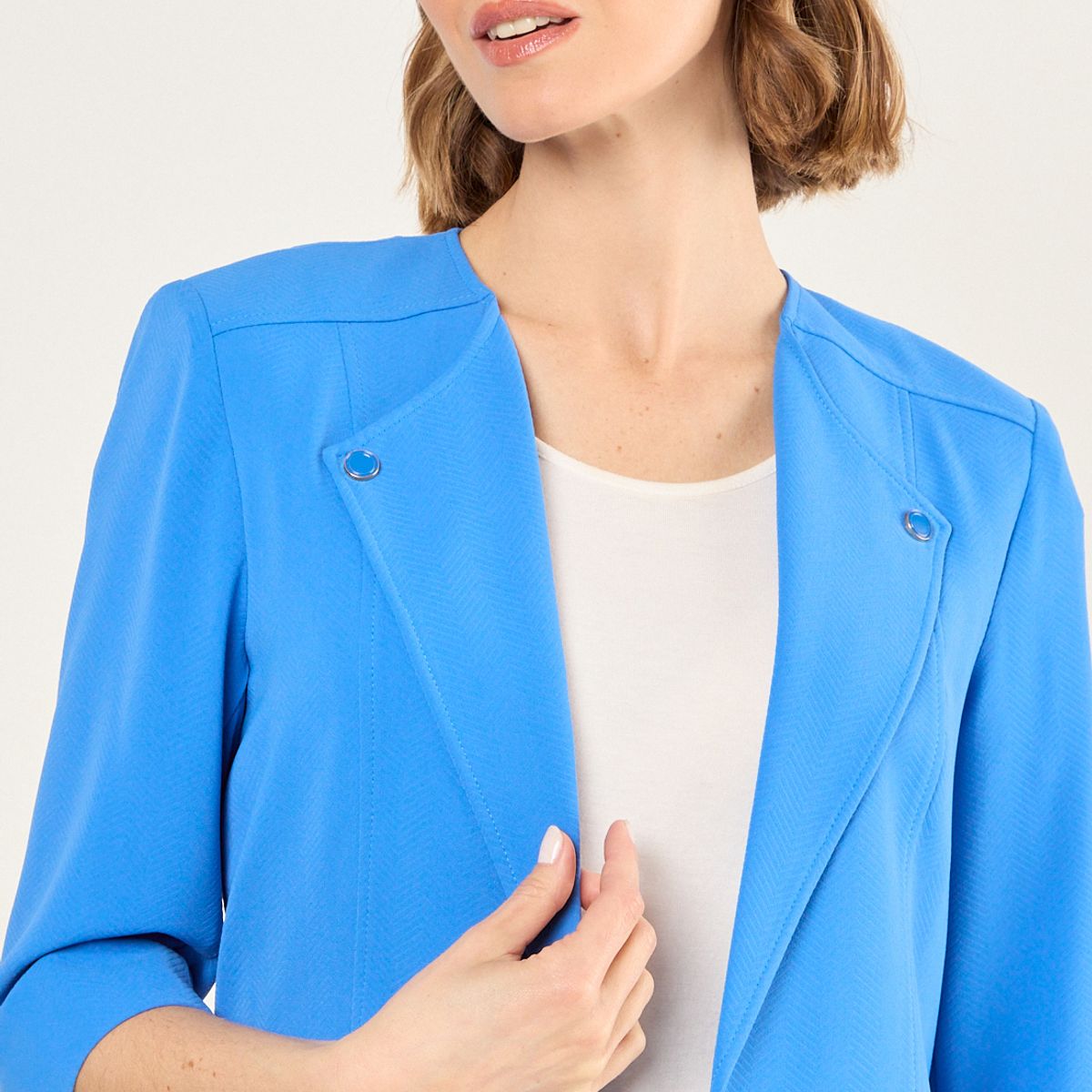 MA GRIFFE - Blazer Liso Mujer Azul Magriffe