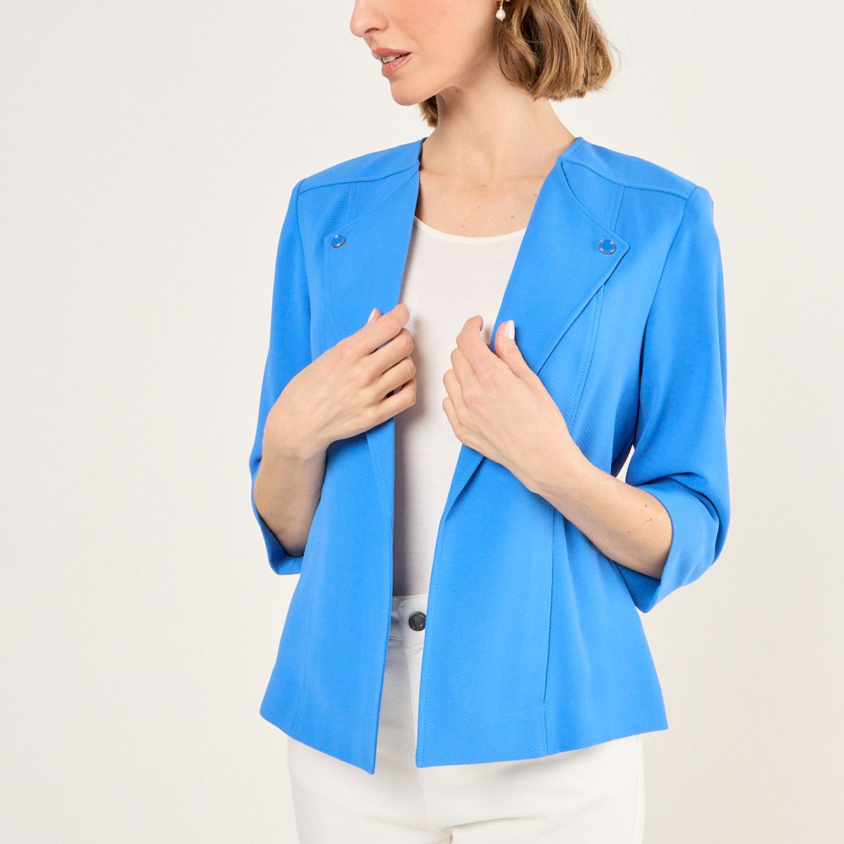 MA GRIFFE - Blazer Liso Mujer Azul Magriffe