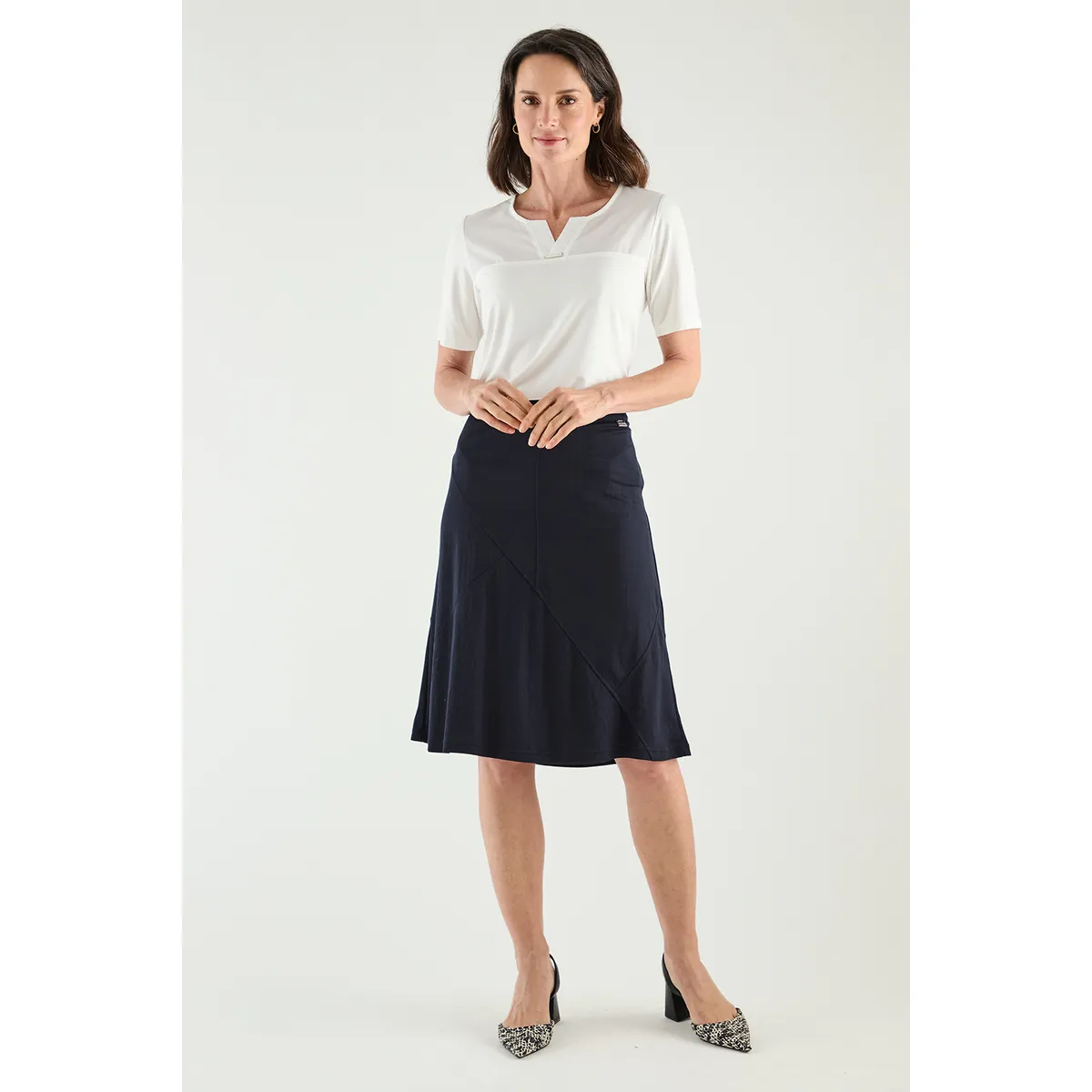 MA GRIFFE - Falda Larga Azul Marino Mujer Magriffe