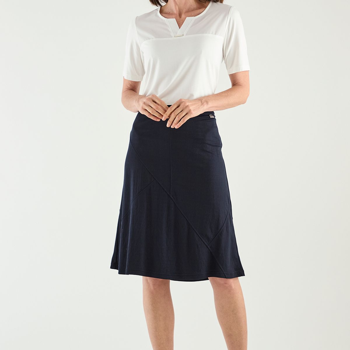 MA GRIFFE - Falda Larga Azul Marino Mujer Magriffe