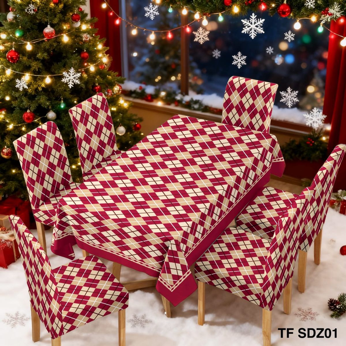 GENERICO - set de mantel impermeables + 6 fundas de sillas