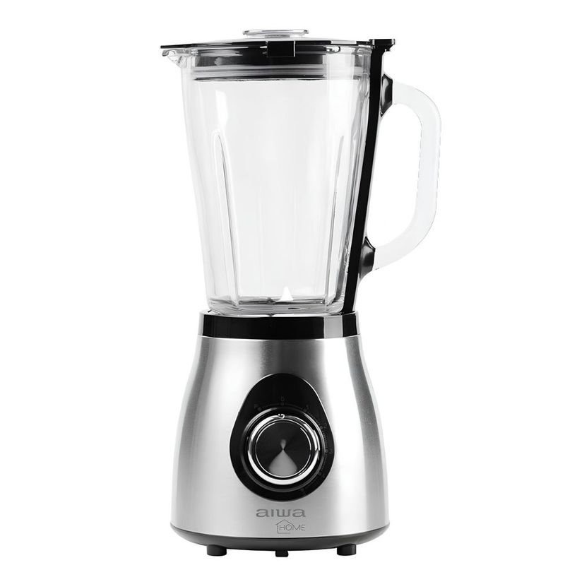 AIWA - Aiwa Licuadora 5 Velocidades Con Vaso De Vidrio Acero Inox
