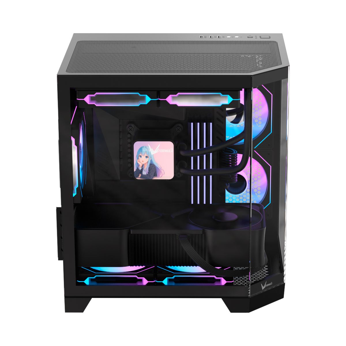 GENERICO - Gabinete Formula Crystal Z6M FLOE Black m-ATX, m-ITX