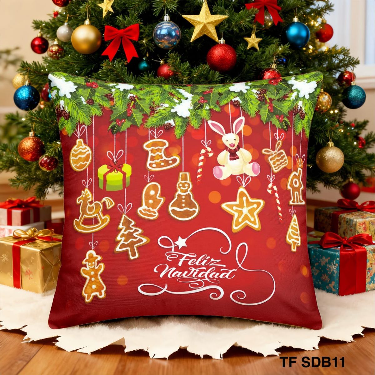 GENERICO - PACK / 2 FUNDAS PARA COJÍN NAVIDAD