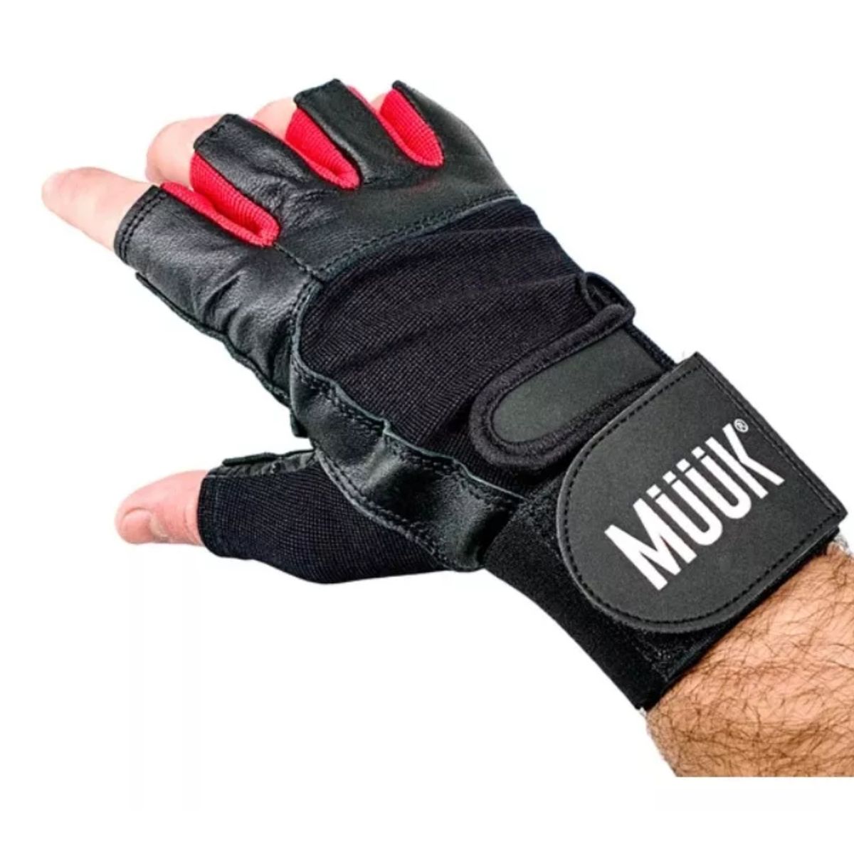 MUUK - Guantes Gym Cuero Entrenamiento Pesas Fitness Muuk Muñequera Reforzada