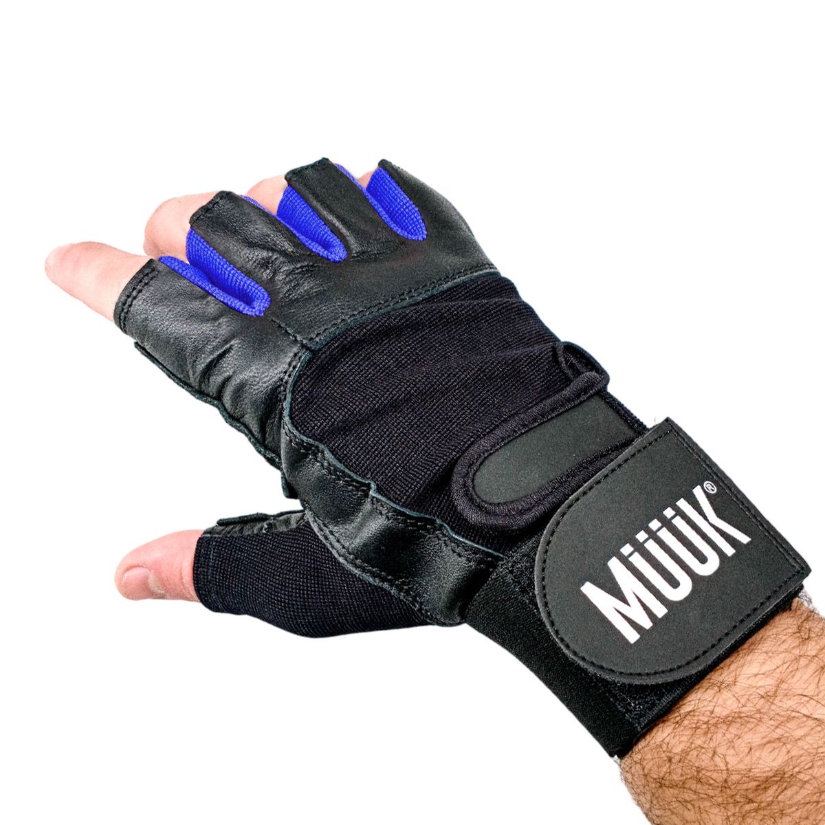 MUUK - Guantes Gym Cuero Entrenamiento Pesas Fitness Muuk Muñequera Reforzada