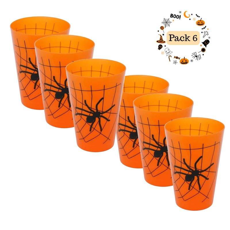 EKOL TACTICA MILITAR - Pack 6 Vasos Plástico Telaraña Halloween 2025