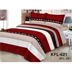 GENERICO - Quilt de Verano 2 plazas con Diseño KFL621 Burdeo