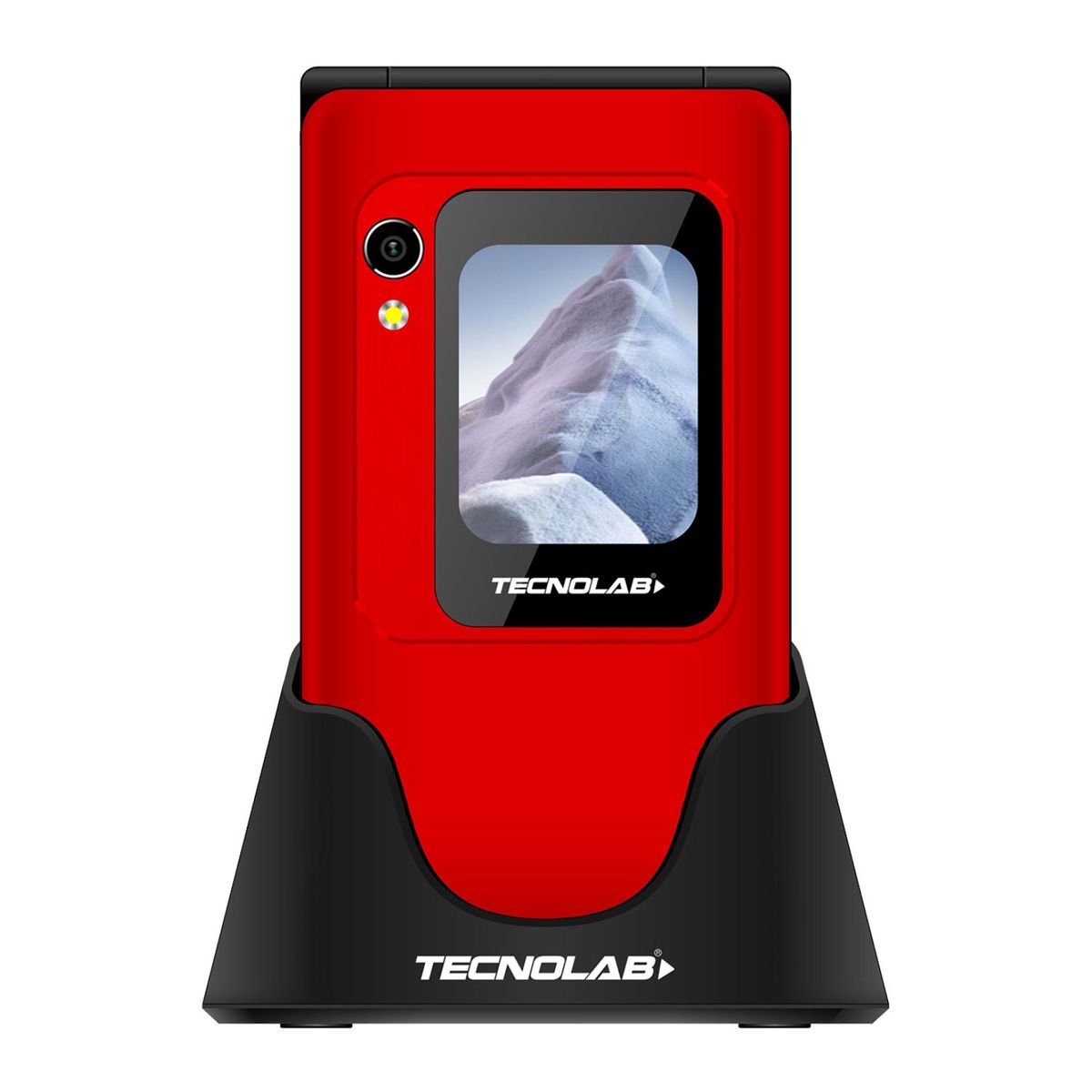 TECNOLAB - Teléfono Senior 4G SOS Doble Pantalla Conchita Rojo - PS