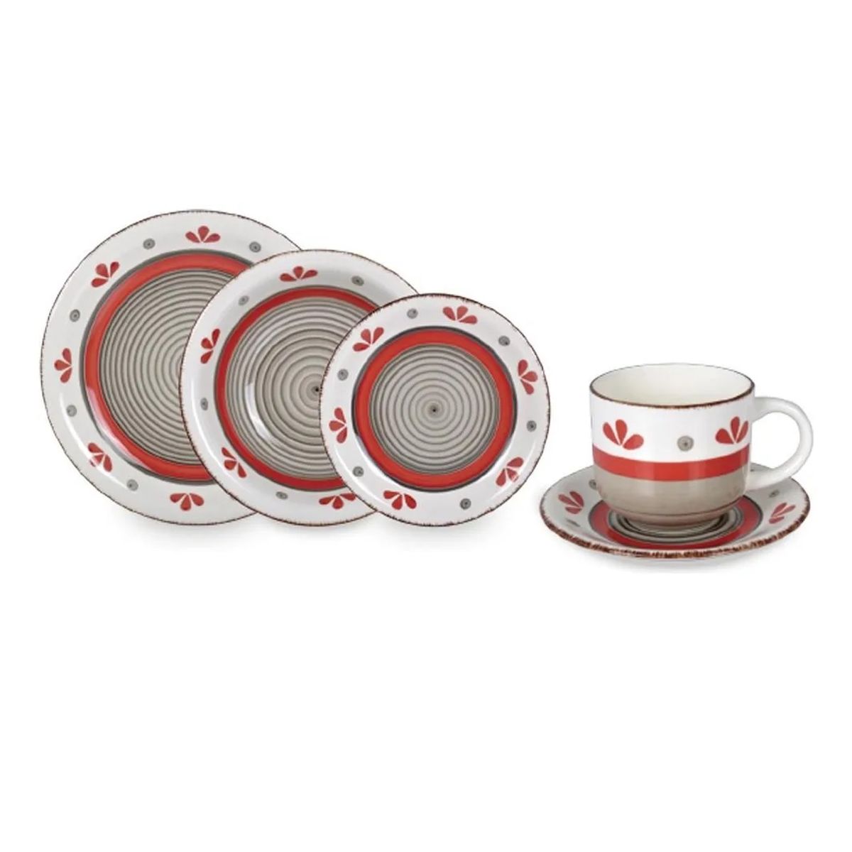 HALLEN - Juego de vajilla 30 piezas porcelana