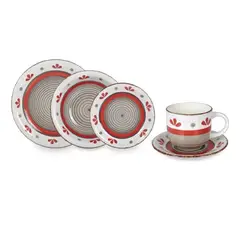 HALLEN - Juego de vajilla 30 piezas porcelana