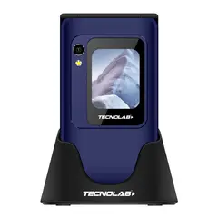 TECNOLAB - Teléfono Senior 4G SOS Doble Pantalla Conchita Azul - PS