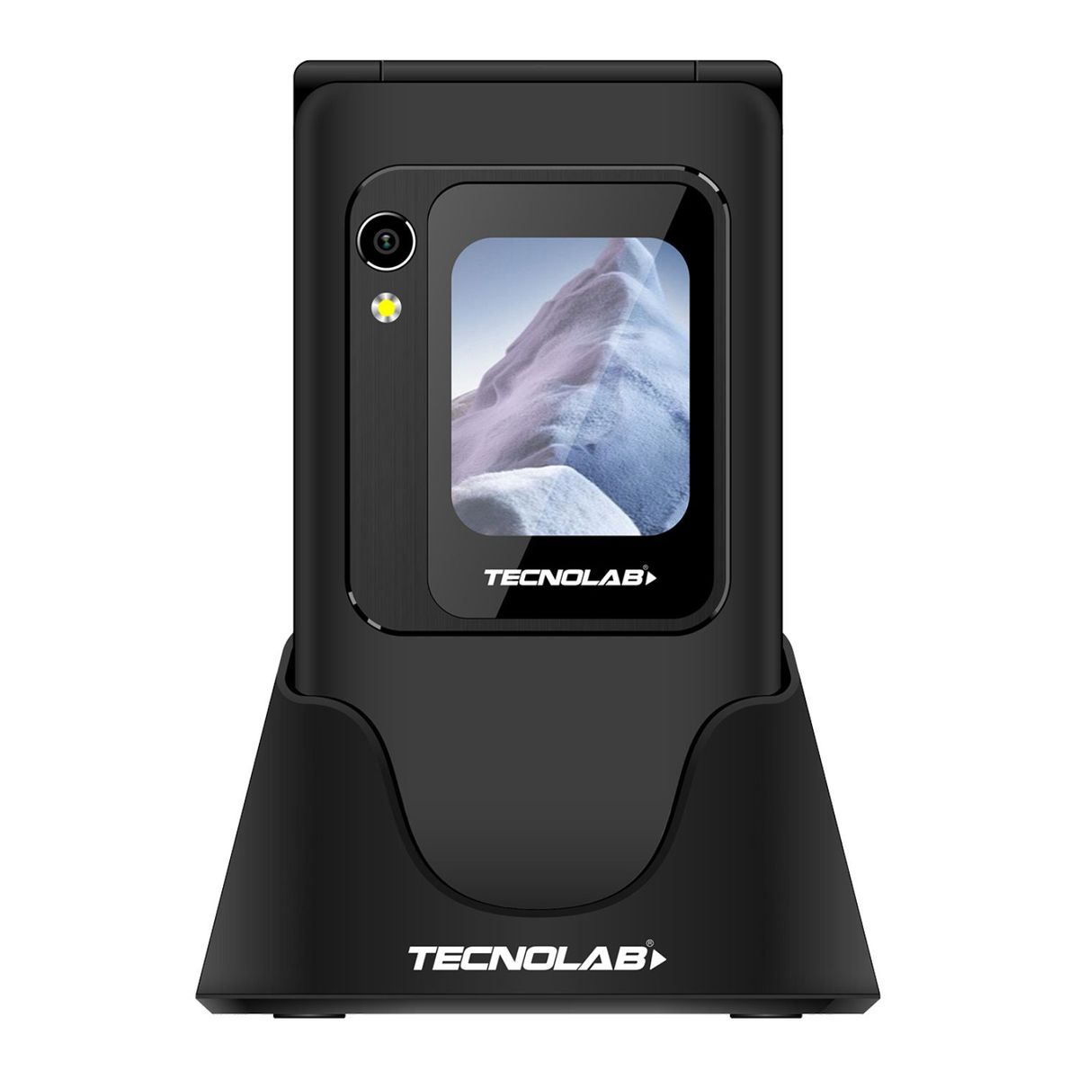 TECNOLAB - Teléfono Senior 4G SOS Doble Pantalla Conchita Negro - PS