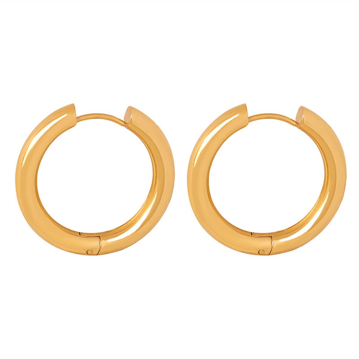 LUX JOYAS - Aros Baño Oro Amarillo 18k Argollas Tubo Gru L