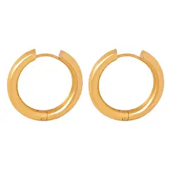 LUX JOYAS - Aros Baño Oro Amarillo 18k Argollas Tubo Gru L