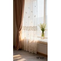 Visillos bordados diseño 2 paños