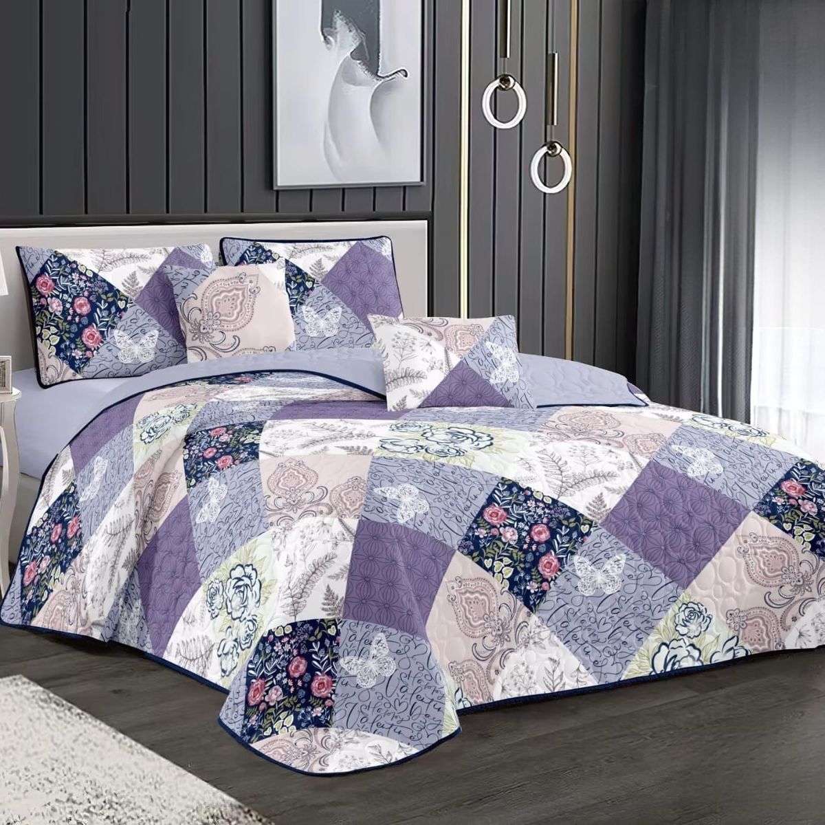 GENERICO - Quilt de Verano 2 plazas con Diseño TFCC639 Lila